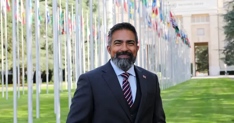 Kumar Iyer CMG at the WTO Geneva. Photo by the Foreign Office.