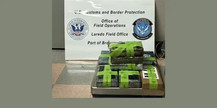 Packages containing 22.3 pounds of cocaine seized by CBP officers at Brownsville Port of Entry. Photo by CBP.