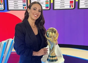 Semra Hunter hosts the FIFA World Cup 2026 UEFA Preliminary Draw in Switzerland. Photo by TravelQueen11.