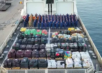 U.S. Coast Guard Cutter Hamilton offloads more than 762,140 Lbs in Florida. Photo by PO Taylor Bacon.