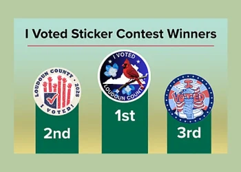 Winners of Loudoun County I Voted Sticker Contest Announced. Artwork by Loudoun County.