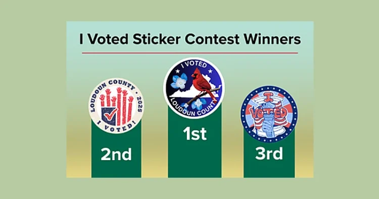 Winners of Loudoun County I Voted Sticker Contest Announced. Artwork by Loudoun County.