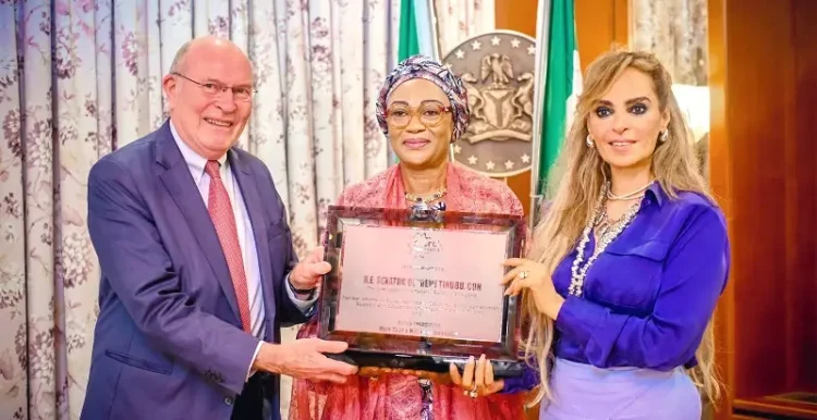 Merck Foundation Chief Executive Officer appoints the Nigeria First Lady. Photo by the Merck Foundation.