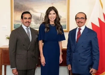 Secretary Noem hosting Bahrain’s Minister of the Interior, General Shaikh Rashid bin Abdulla Al Khalifa. Photo by the DHS.