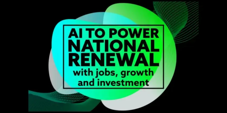 AI to power national renewal with jobs, growth and investment. Artwork by the DSIT.