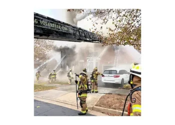 Fire in the 19000 block of Kipheart Drive. Photo by LCFR-FMO.