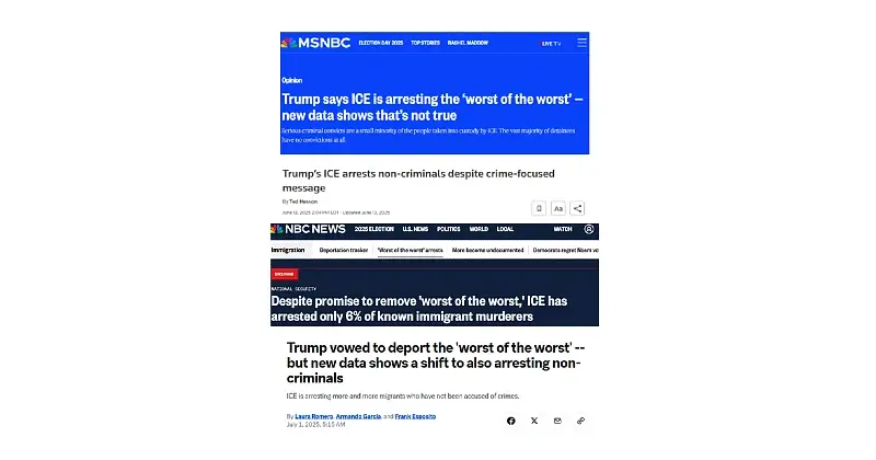 ICE Headlines. Photos by the Department of Homeland Security.