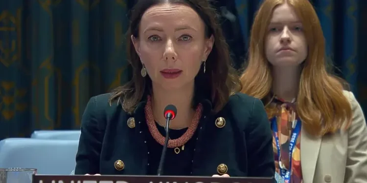 Jennifer MacNaughtan, UK Minister Counsellor at the UN New York. Photo by the Foreign Office.