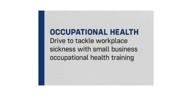 Small business occupational health training announced. Graphics by the DWP.