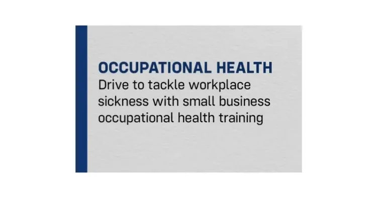 Small business occupational health training announced. Graphics by the DWP.