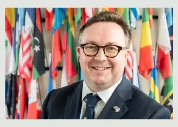 Ian Millar at the IAEA. Photo by the Foreign Office