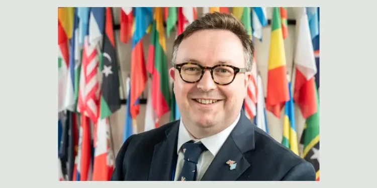 Ian Millar at the IAEA. Photo by the Foreign Office