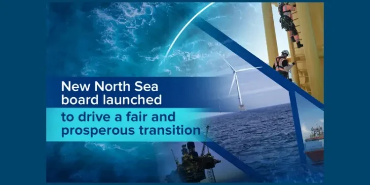 New North Sea board launched. Artwork and photo by the Department for Energy.