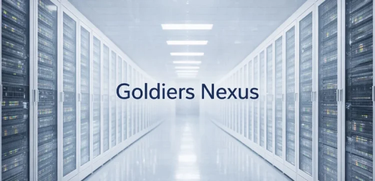 Goldiers Nexus server bank. Photo AI generated. Copyright THX News.