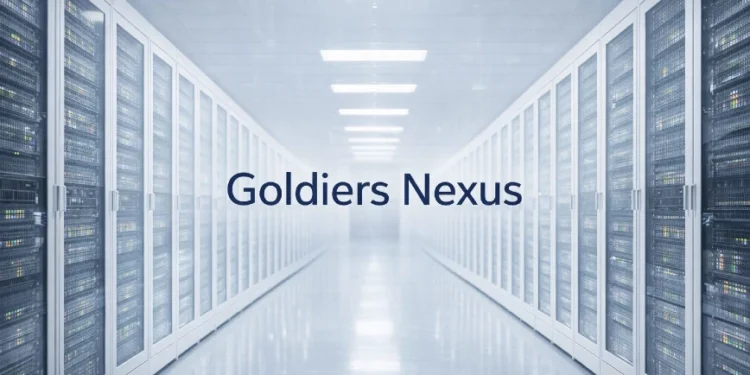 Goldiers Nexus server bank. Photo AI generated. Copyright THX News.