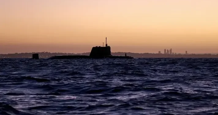 Royal Navy submarine HMS ANSON arrives in Western Australia for maintenance with AUKUS partners. Photo by the MoD.