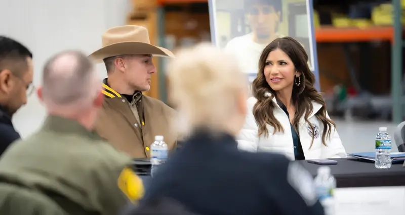 Secretary Noem at the Grand Forks, North Dakota Air Force Base. Photo by the DHS.