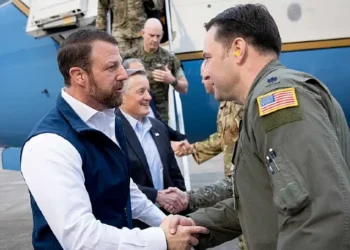 Markwayne Mullin arrives to Little Rock Air Force Base. Photo by Chairman of the Joint Chiefs of Staff.