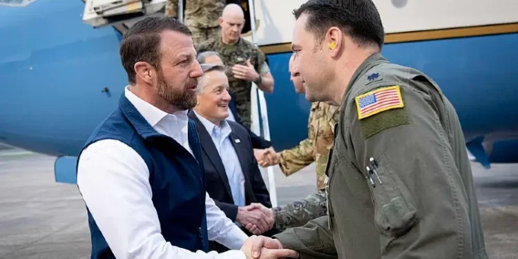 Markwayne Mullin arrives to Little Rock Air Force Base. Photo by Chairman of the Joint Chiefs of Staff.