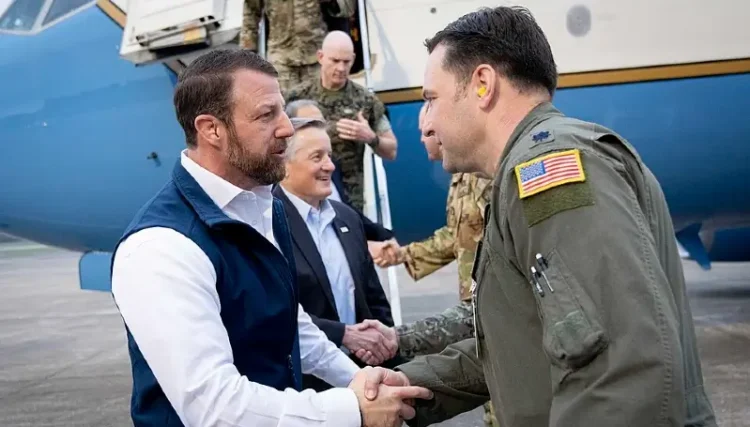Markwayne Mullin arrives to Little Rock Air Force Base. Photo by Chairman of the Joint Chiefs of Staff.