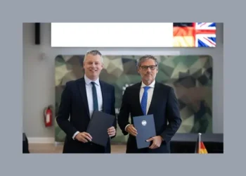 Minister for Defence Readiness and Industry, met Germany’s State Secretary for Armament and Innovation, Jens Plötner. Photo by the Ministry of Defence. Crown Copyright.