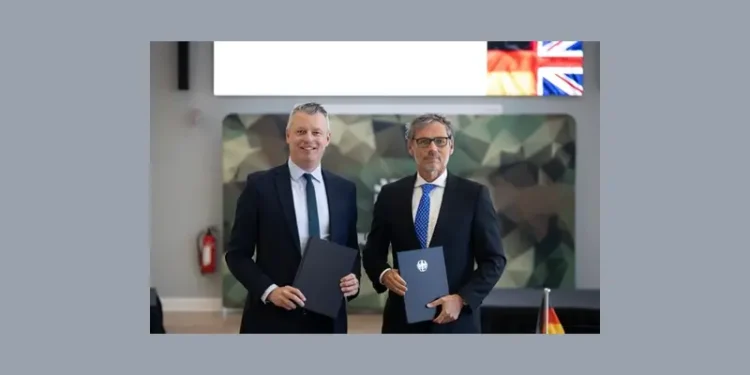 Minister for Defence Readiness and Industry, met Germany’s State Secretary for Armament and Innovation, Jens Plötner. Photo by the Ministry of Defence. Crown Copyright.