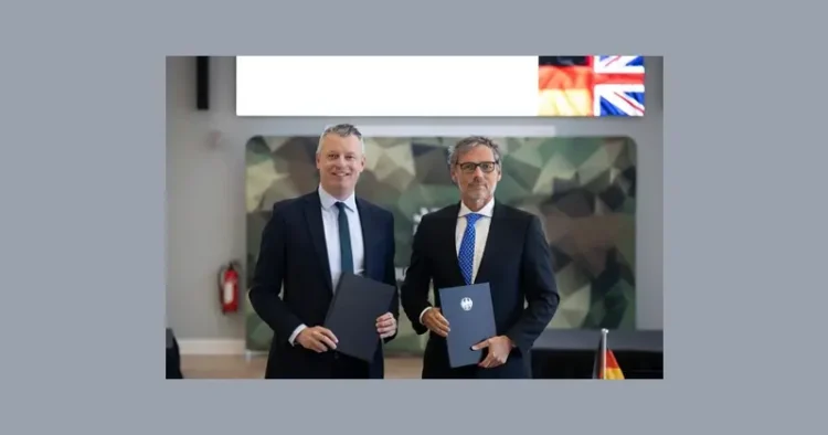 Minister for Defence Readiness and Industry, met Germany’s State Secretary for Armament and Innovation, Jens Plötner. Photo by the Ministry of Defence. Crown Copyright.