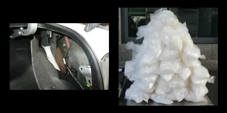 Car with bags of fentanyl and methamphetamine recovered. Photo by CBP.