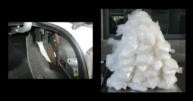 Car with bags of fentanyl and methamphetamine recovered. Photo by CBP.