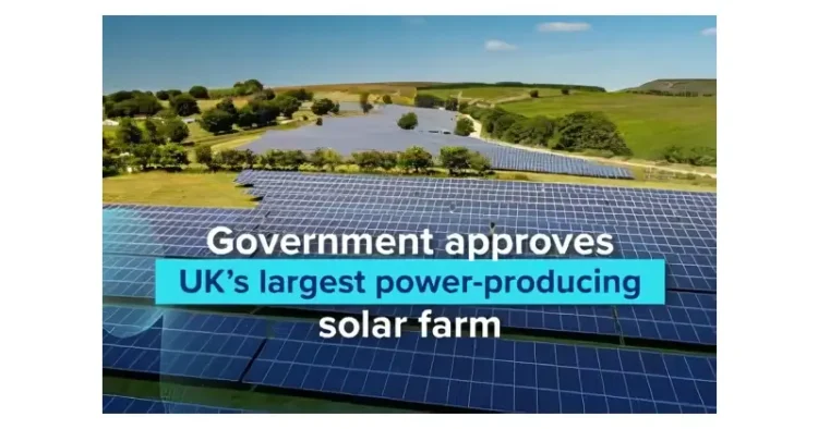 Government approves UKs largest power-producing solar farm. Photo and artwork by the Department for Energy Security and Net Zero.