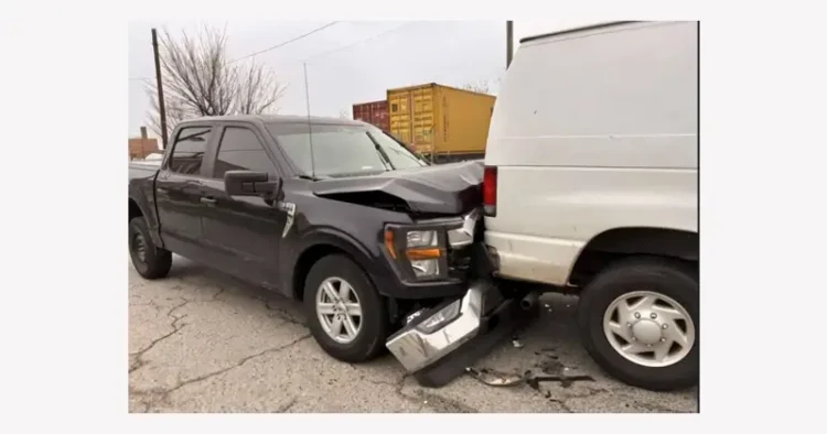 Illegal alien slammed on his brakes, causing a multi-car pileup. Photo by ICE.