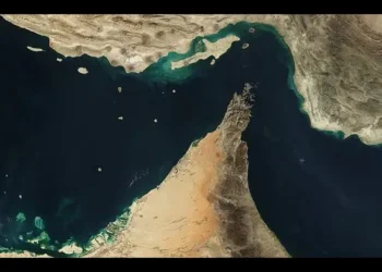 View of the Strait of Hormuz from space. Photo by Eutrophication & Hypoxia