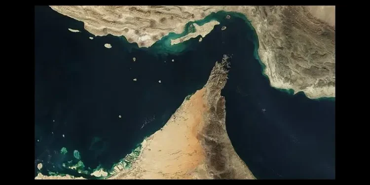 View of the Strait of Hormuz from space. Photo by Eutrophication & Hypoxia