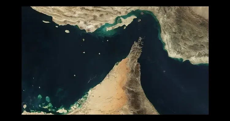 View of the Strait of Hormuz from space. Photo by Eutrophication & Hypoxia