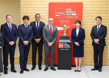 Sanae Takaichi FIFA World Cup 2026 trophy tour 10. Photo by the Cabinet Public Affairs Office.