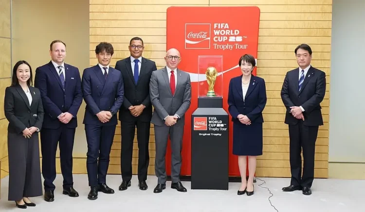 Sanae Takaichi FIFA World Cup 2026 trophy tour 10. Photo by the Cabinet Public Affairs Office.