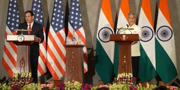 U.S. Secretary of State Marco Rubio and Indian External Affairs Minister S. Jaishankar. Photo from a video by the US Department of State.