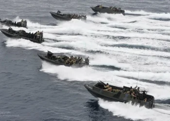 British and French Amphibious Assault Craft on Ex Corsican Lion. Photo by Defence Images.