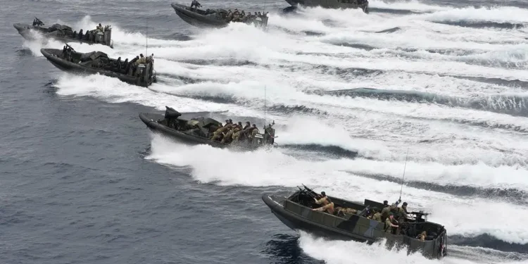 British and French Amphibious Assault Craft on Ex Corsican Lion. Photo by Defence Images.
