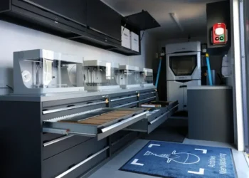 Royal Navy submarine additive manufacturing. Photo by the Royal Navy, Crown Copyright.