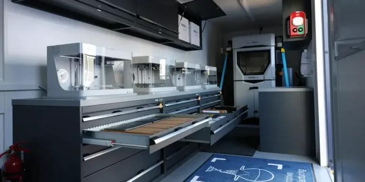 Royal Navy submarine additive manufacturing. Photo by the Royal Navy, Crown Copyright.