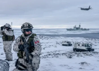 Arctic Canadian military team on patrol. Image generated by ChatGPT Image.