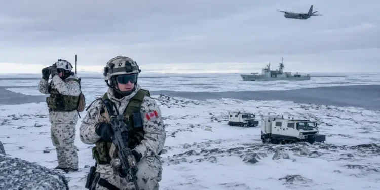 Arctic Canadian military team on patrol. Image generated by ChatGPT Image.