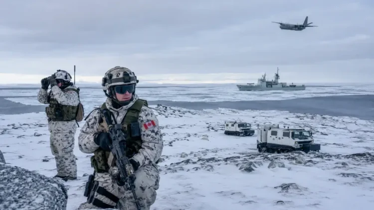 Arctic Canadian military team on patrol. Image generated by ChatGPT Image.